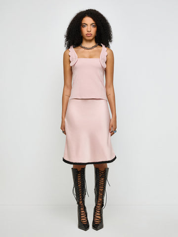 Almost Angel Satin Skirt – Blush Pink
