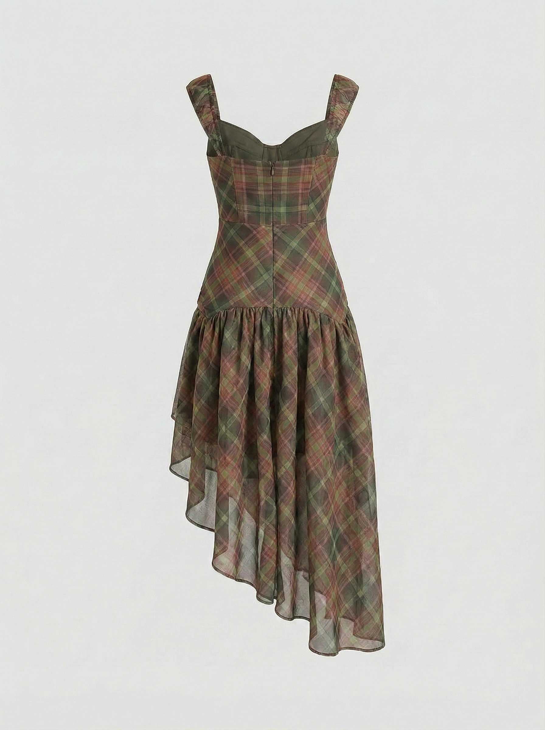 Dolled Office Floral Print Asymmetric Hem Dress - Rust