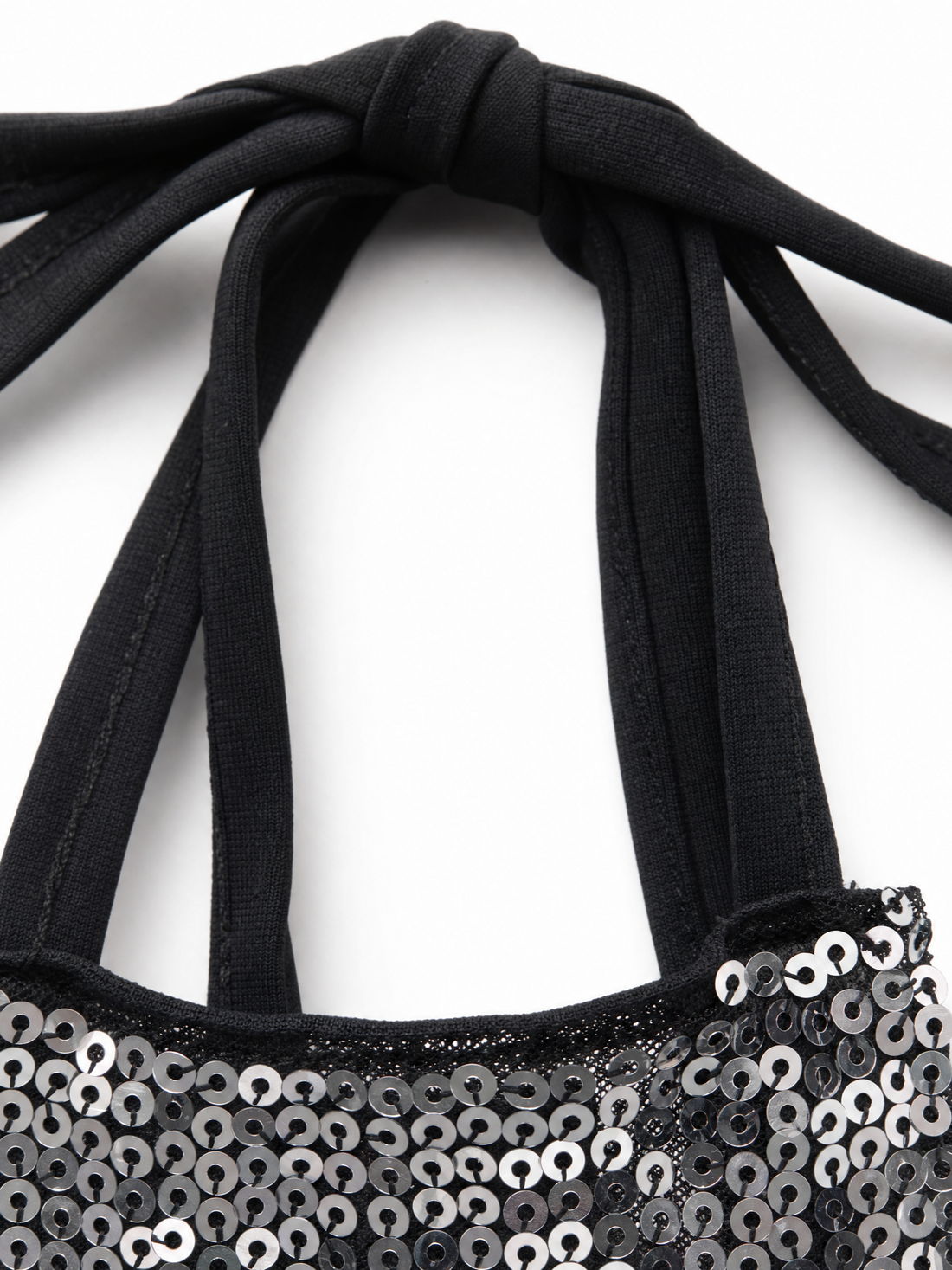 Brick Lane Halter Sequin Top - Black
