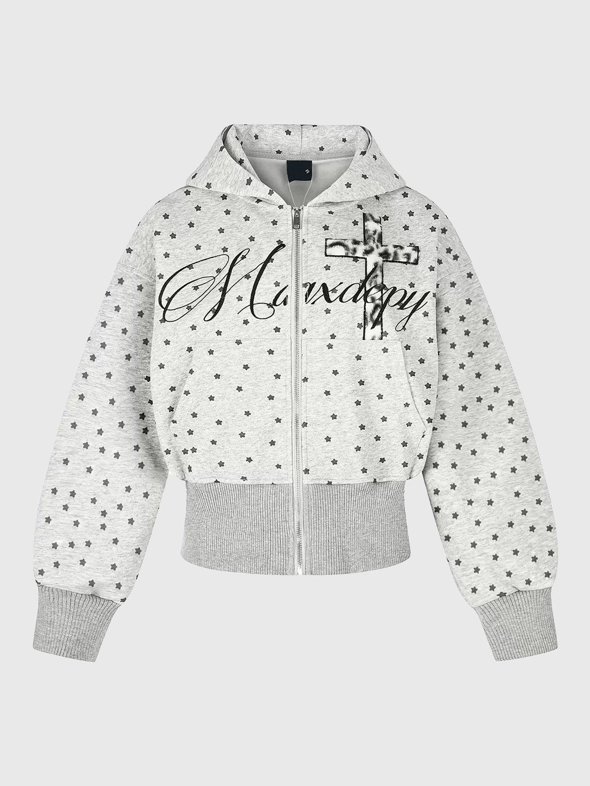 Co-ed Dorm Skimming Graphic Zip-up Hoodie - White