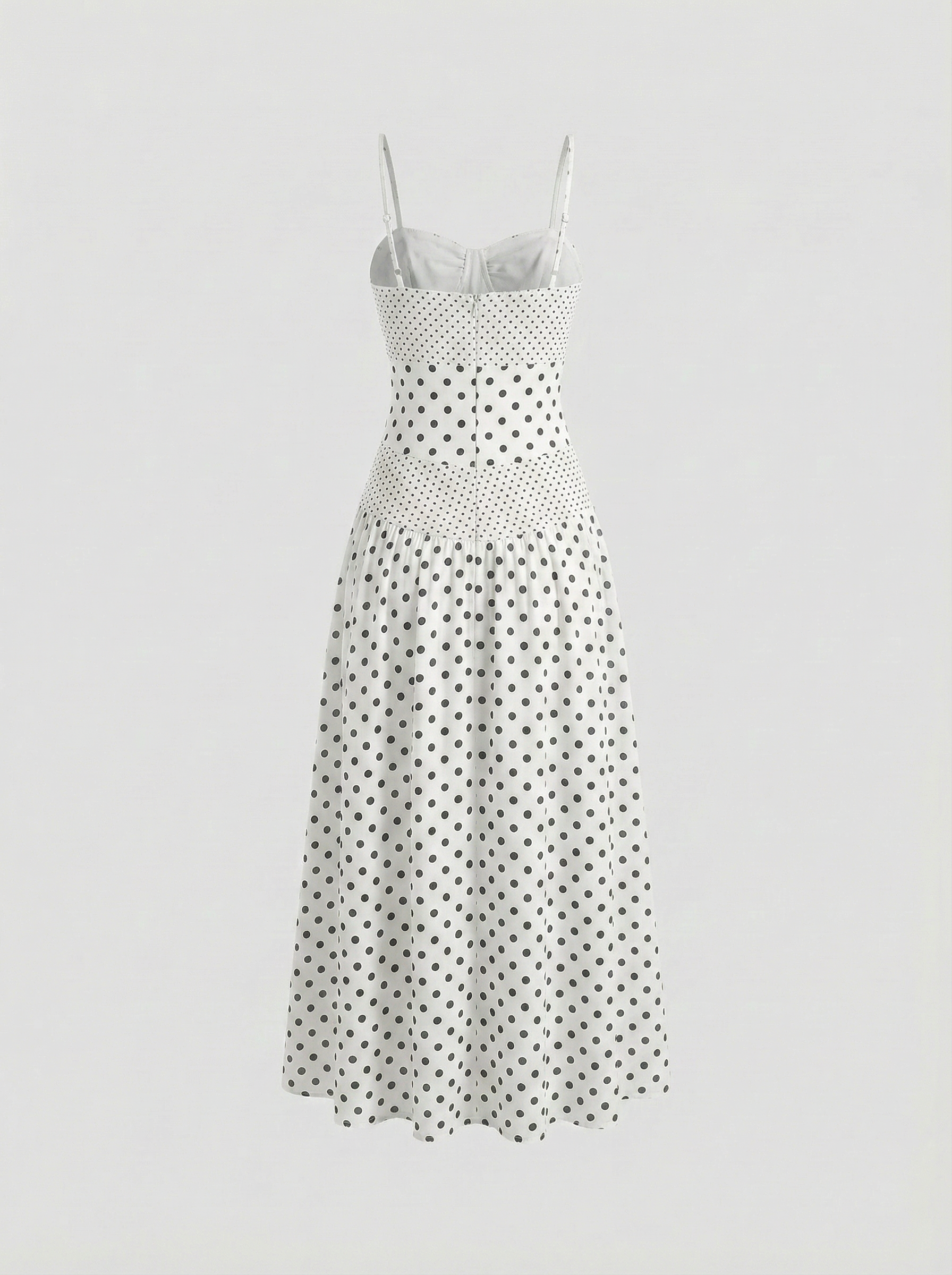 Milk Dot Waist Dress - Pearl White