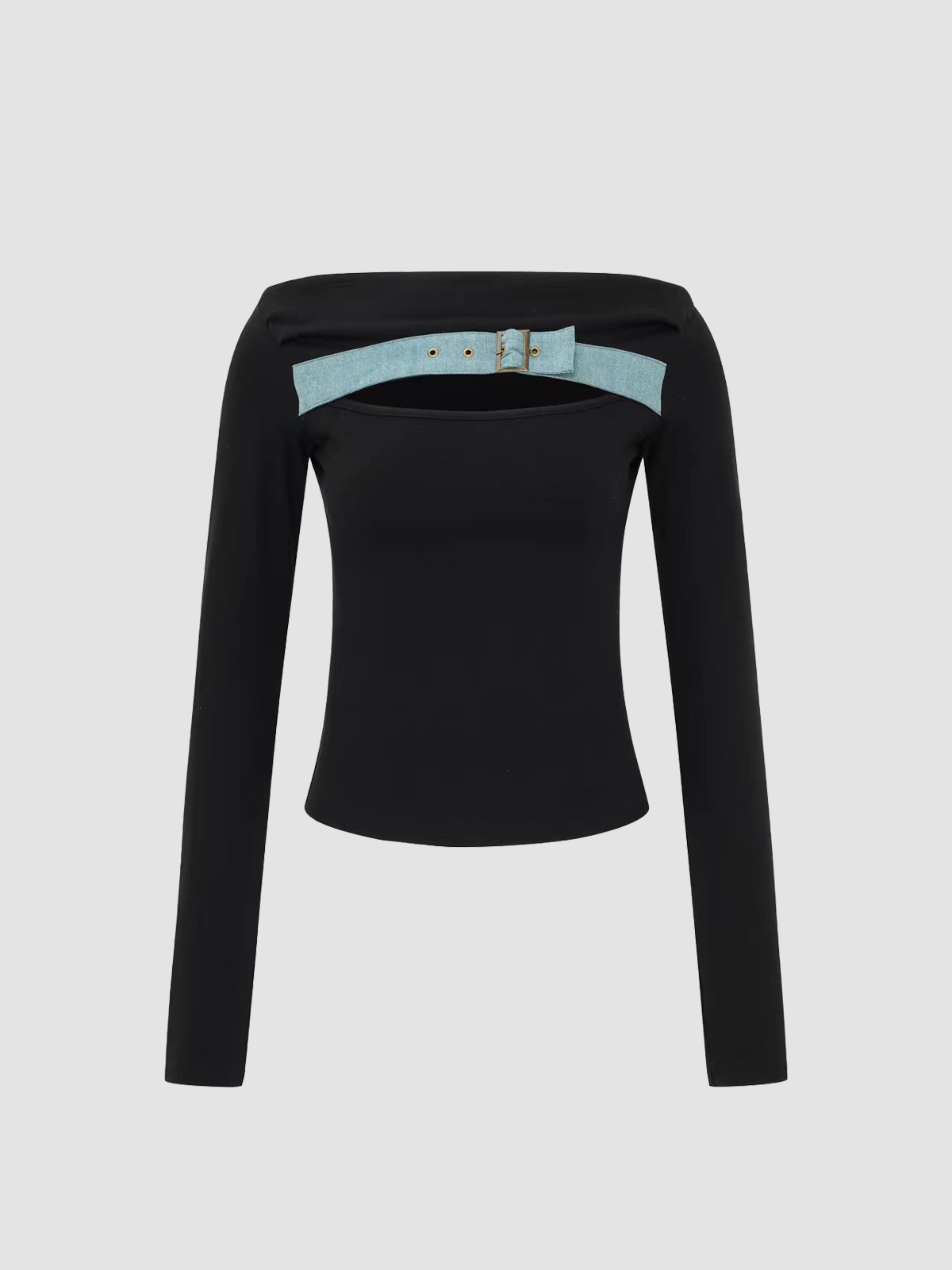Brick Lane Skimming Contrast Letter Graphic Long Sleeve Knit Sweater - Black