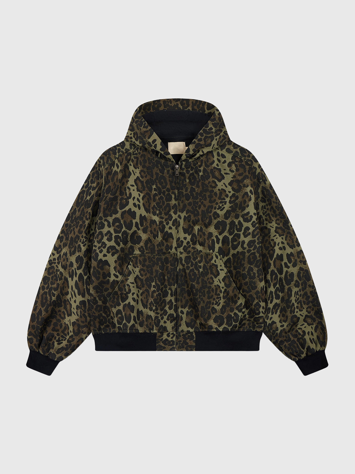 Co-ed Dorm Baggy Camouflage Zip-up Hoodie - Brown