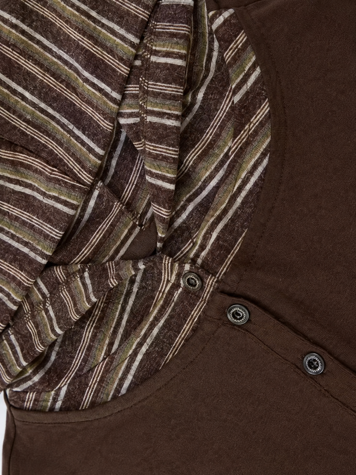Brick Lane Semi-Sheer Distressed Knit Long Sleeve Top - Brown