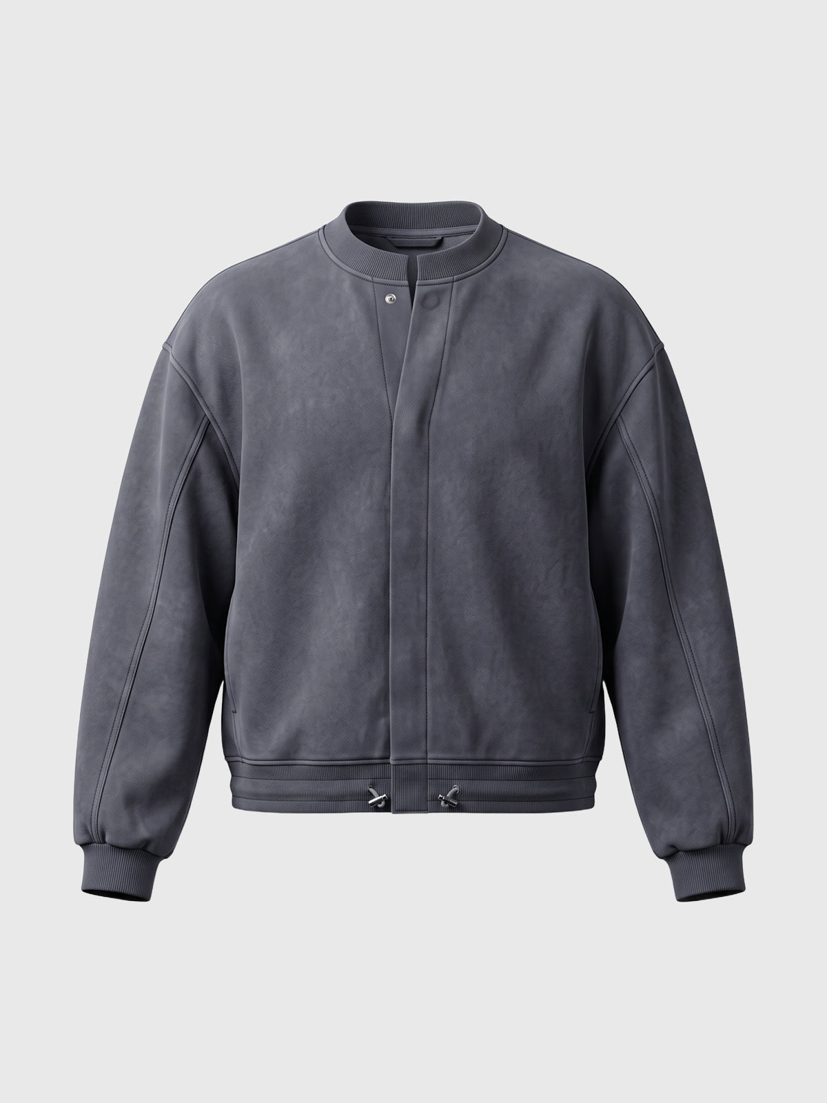 Co-ed Dorm Baggy Washed Zip-up Jacket - Grey