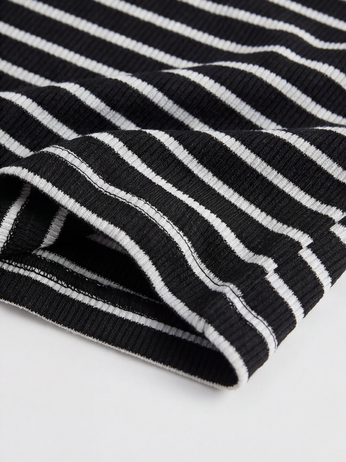 Dolled Office Baggy Stripe Long Sleeve Top - Black/White