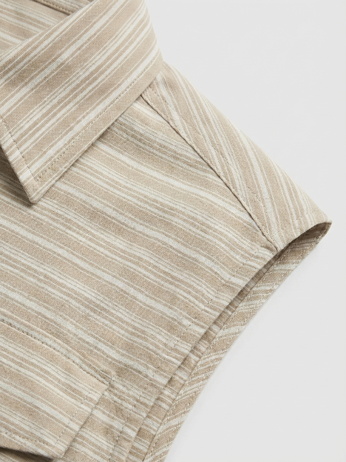 Co-ed Dorm Baggy Stripe Sleeveless Shirt - Khaki