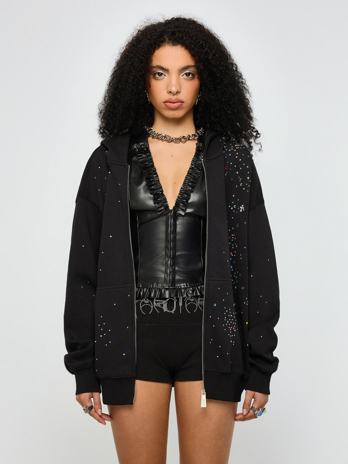 Late Welcome Drink Hoodie Jacket – Shine Black