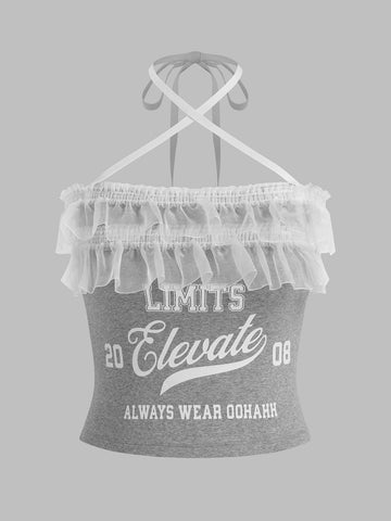Ribbon Serve Halter – Grey Haze