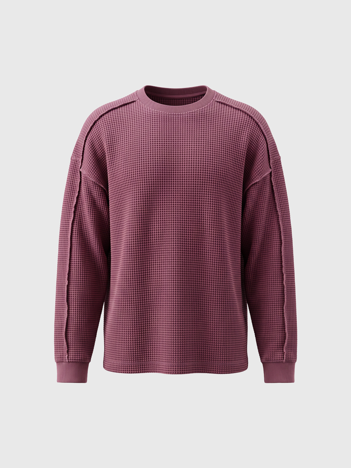 Co-ed Dorm Baggy Washed Textured Sweatshirt - Red