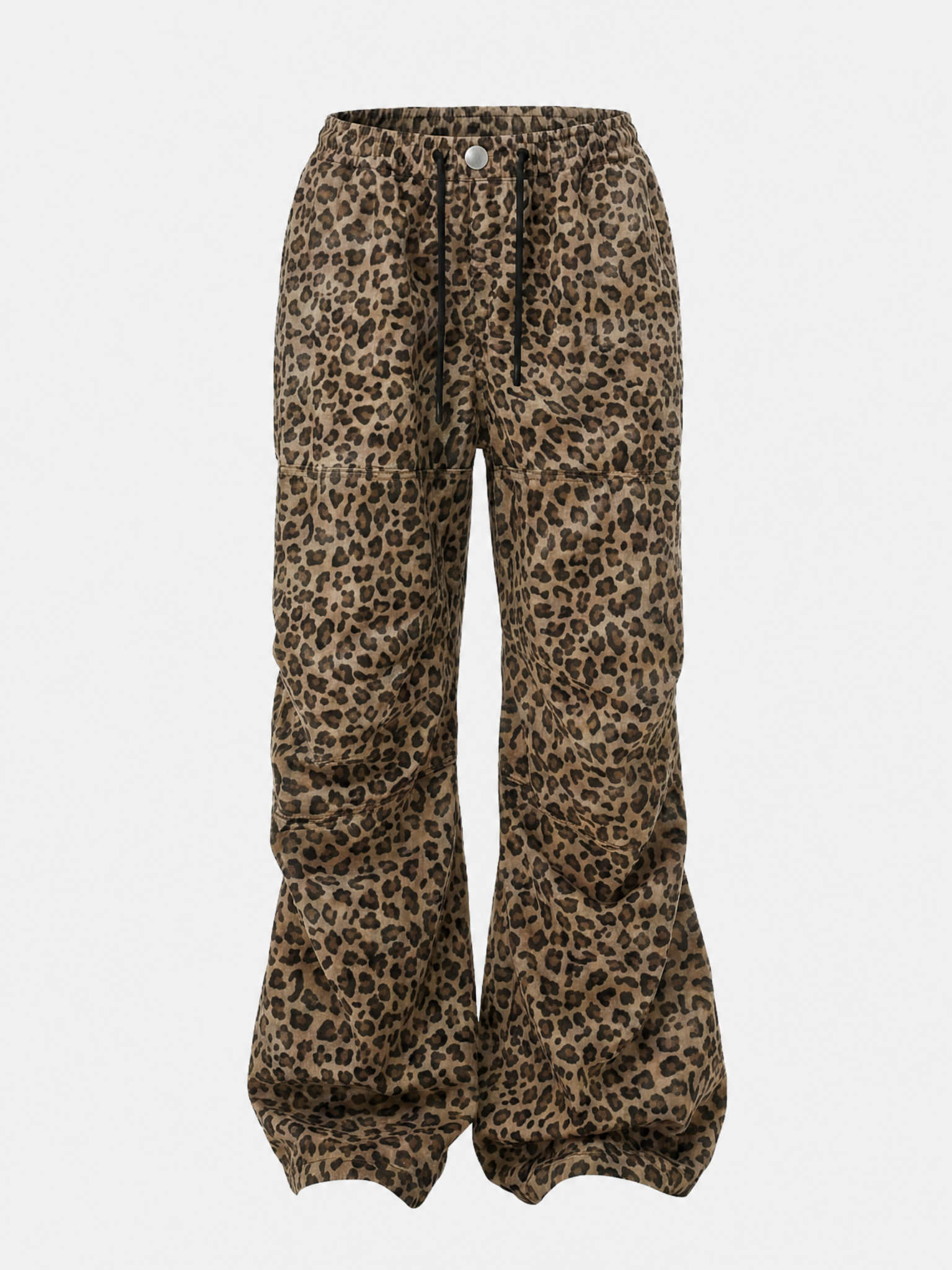 Brick Lane Lightweight Wide-leg Leopard Print Pants - Coffee