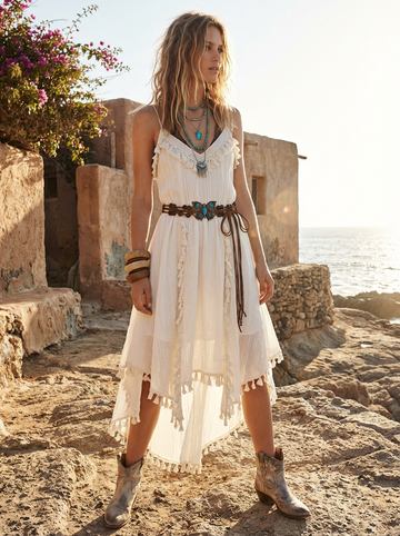 Petal Tower Lace Dress - Cream Ivory