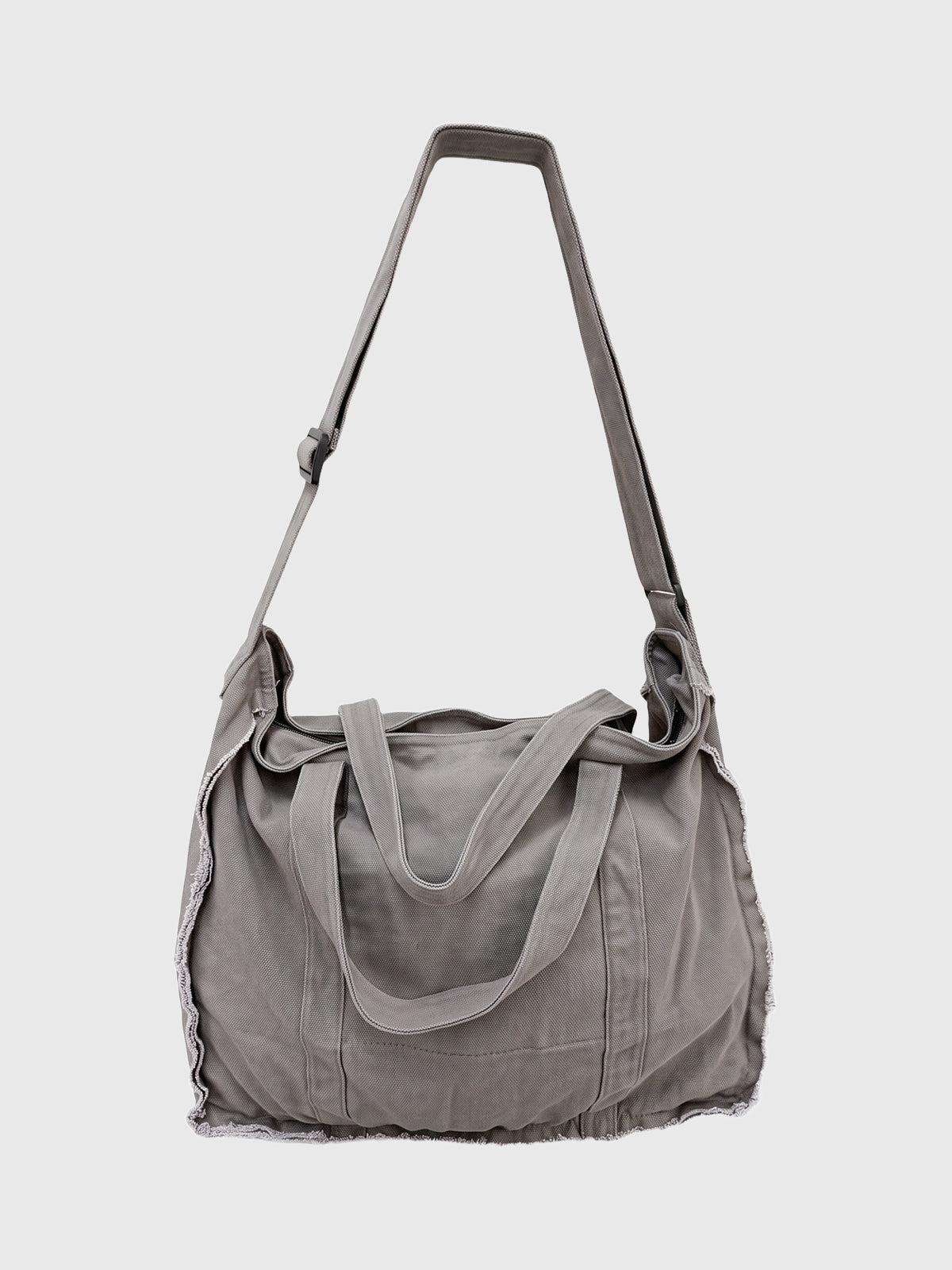 Co-ed Dorm Casual Washed Denim Crossbody Bag - Grey
