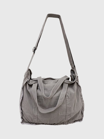 Co-ed Dorm Casual Washed Denim Crossbody Bag - Grey