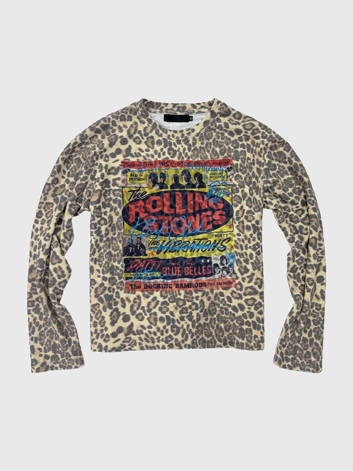 Co-ed Dorm Baggy Leopard Graphic Sweatshirt - Brown