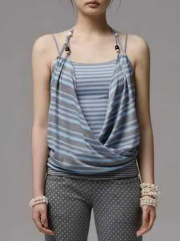 Switch Mood Halter Top - Steel Blue