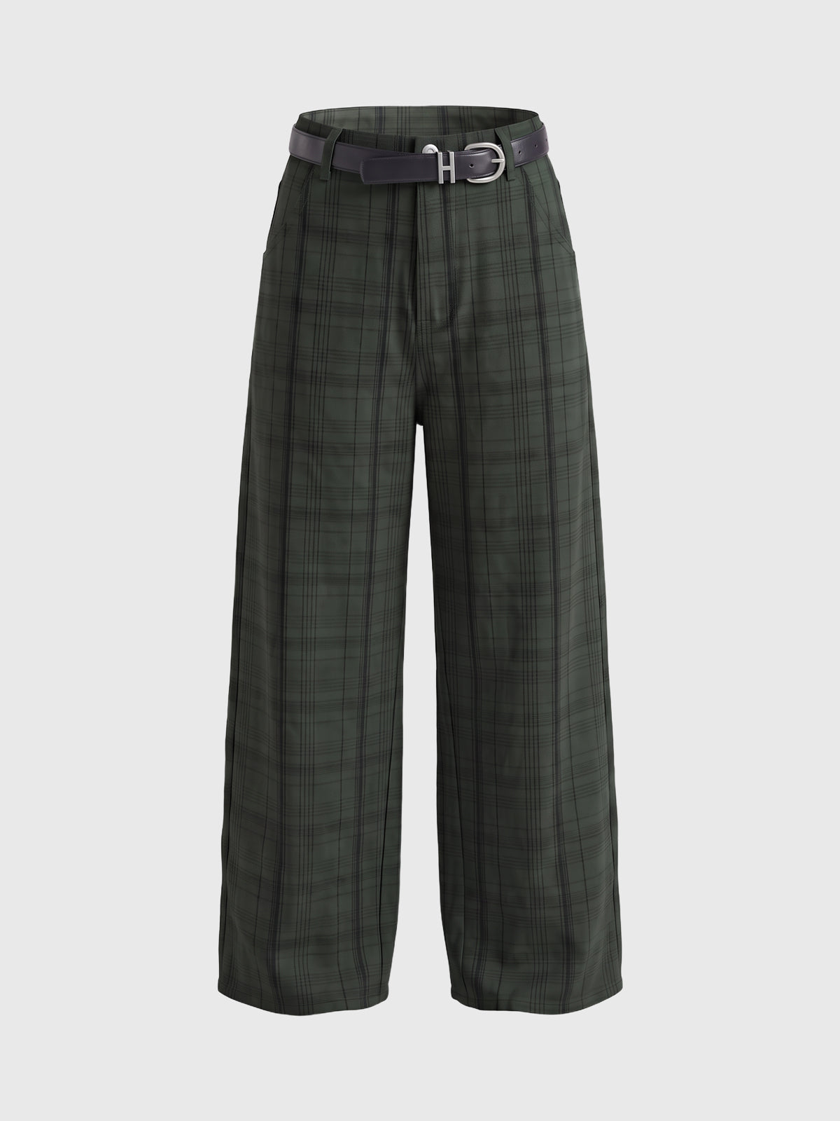 Co-ed Dorm Wide-leg Washed Denim Pants - Grey