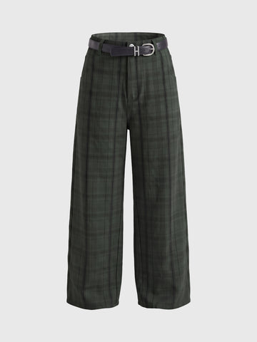 Co-ed Dorm Wide-leg Washed Denim Pants - Grey