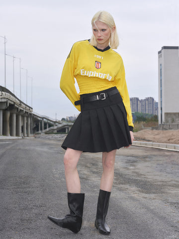 YellowCard Retro Jersey Sleeve Top - Vintage Yellow