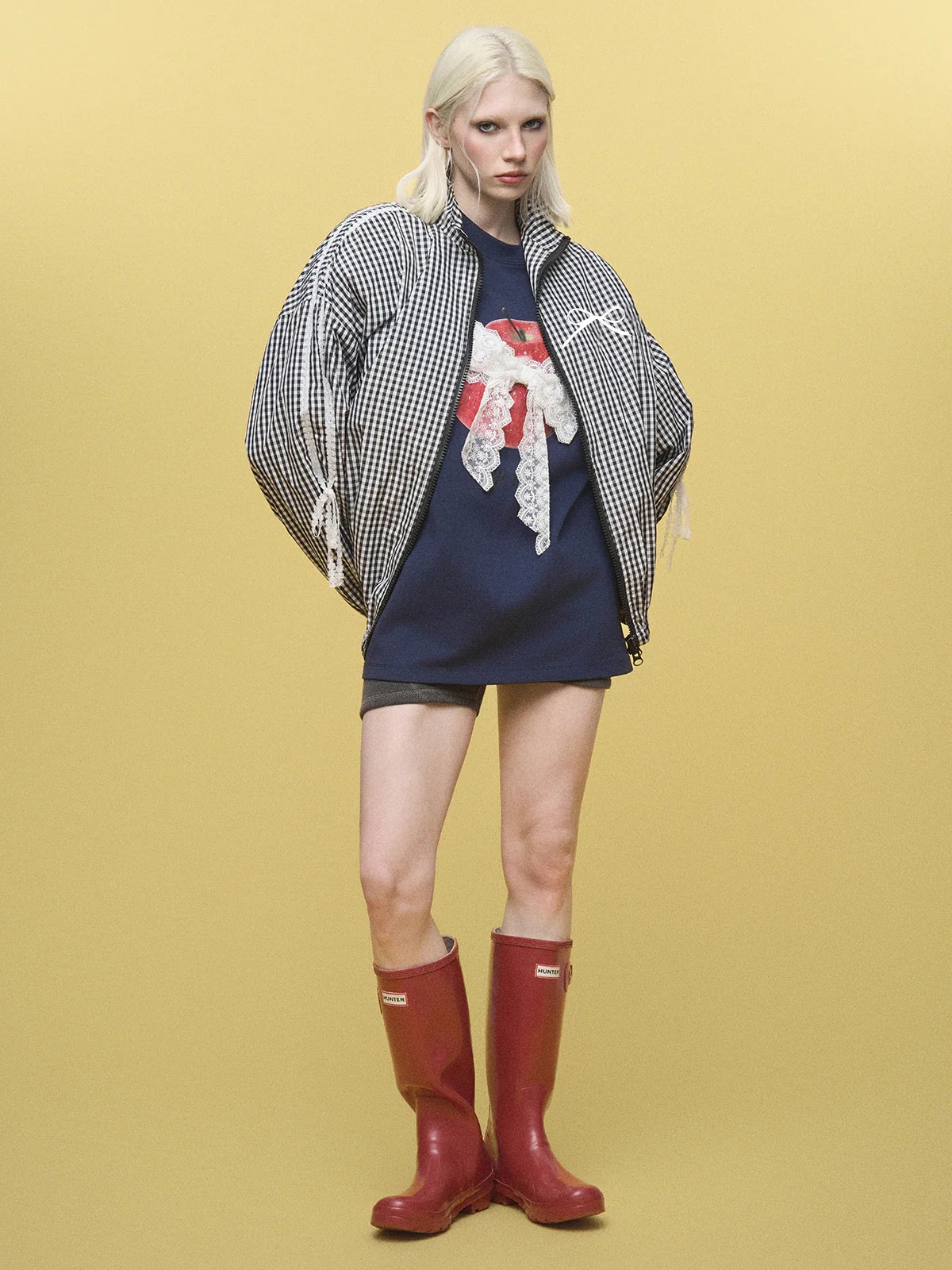 Lace-Fringed Zip Jacket - Checkmate