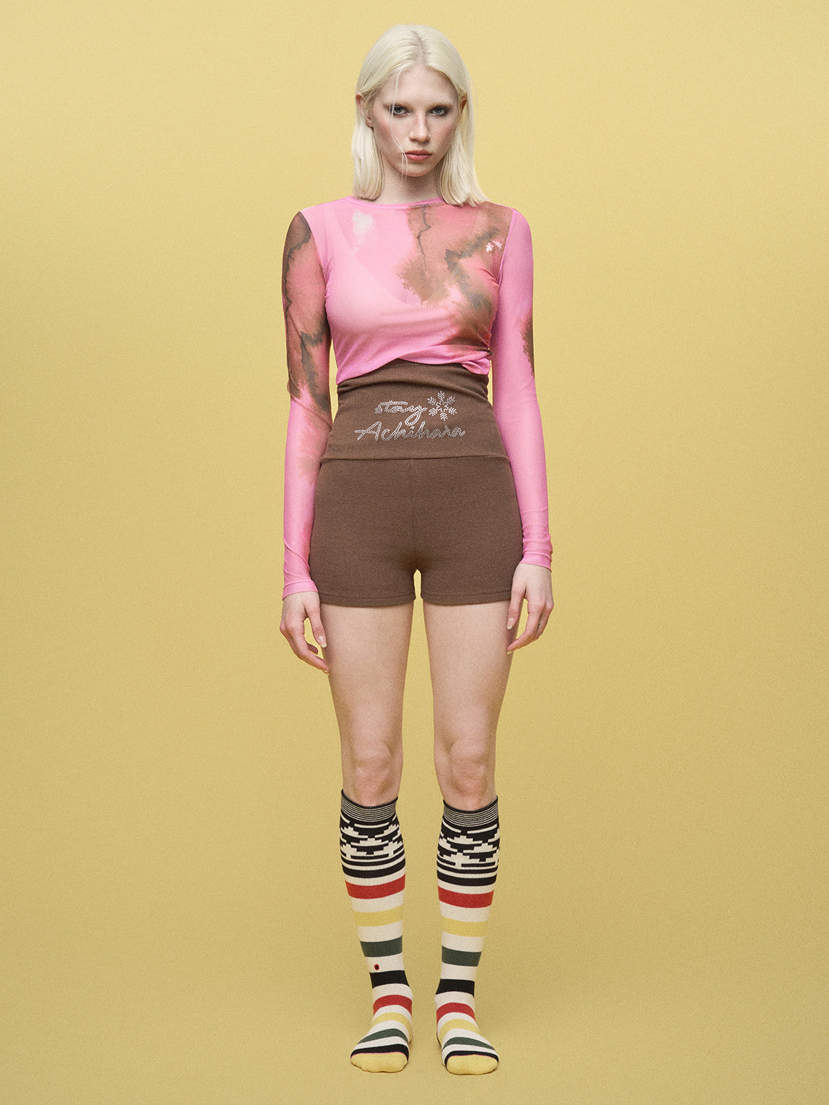 Tie-Dye Sheer Shell Top - Pink Pulse