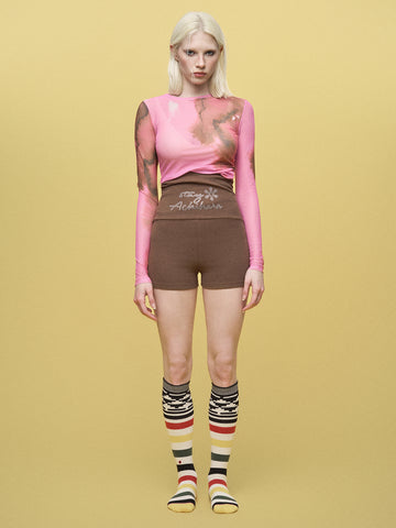 Tie-Dye Sheer Shell Top - Pink Pulse