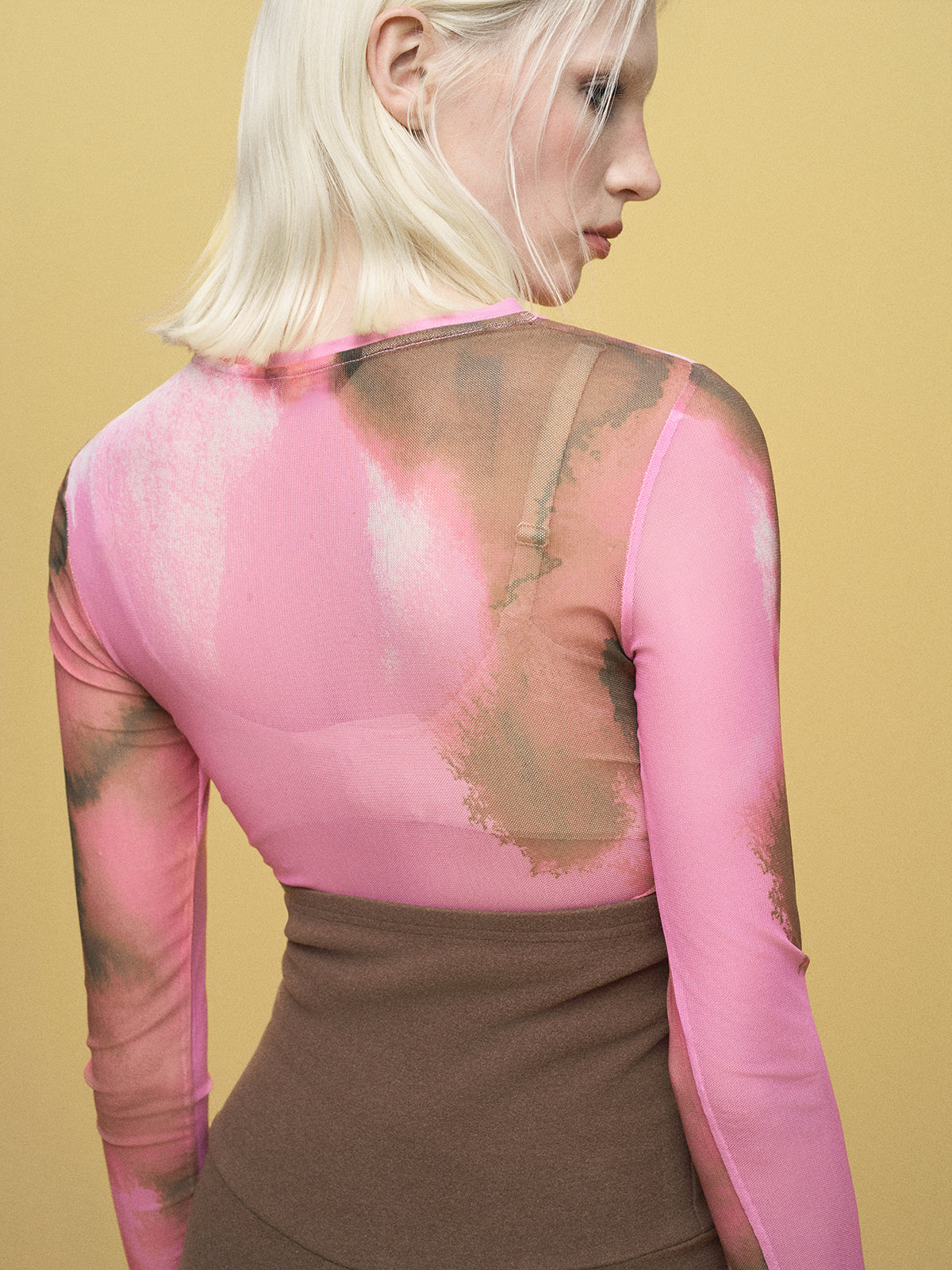 Tie-Dye Sheer Shell Top - Pink Pulse