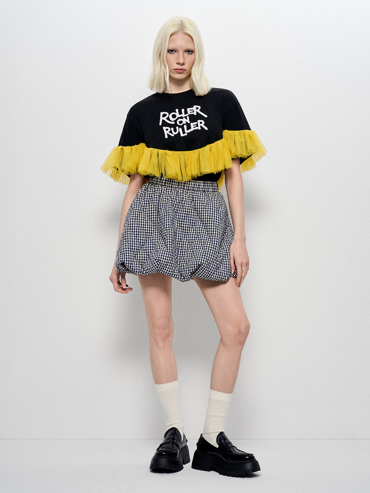 Tulle-Track Tee - Noir Lemon