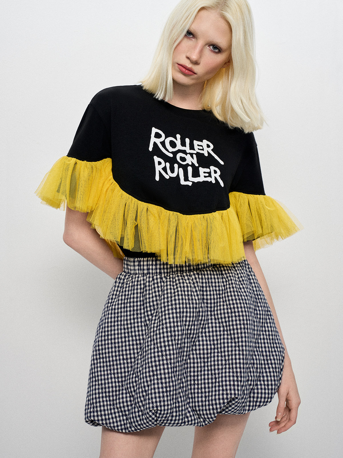 Tulle-Track Tee - Noir Lemon
