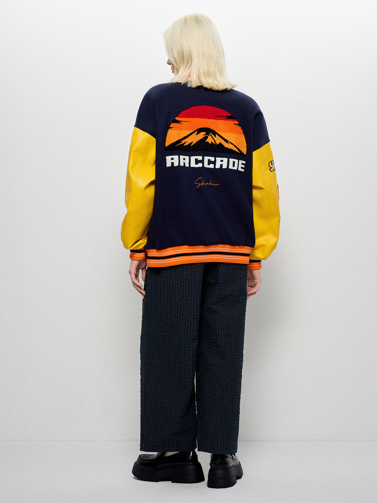 Fuji Dual-Tone Varsity Jacket - Citrus Navy