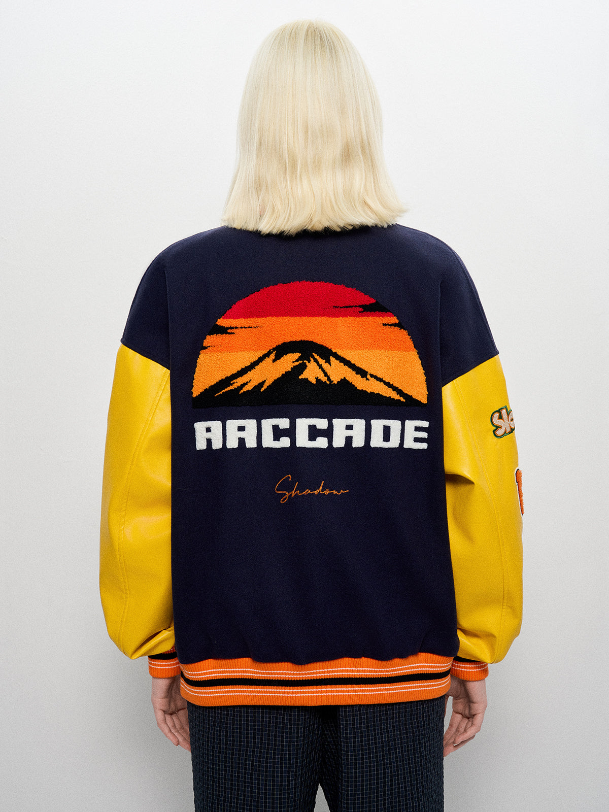 Fuji Dual-Tone Varsity Jacket - Citrus Navy