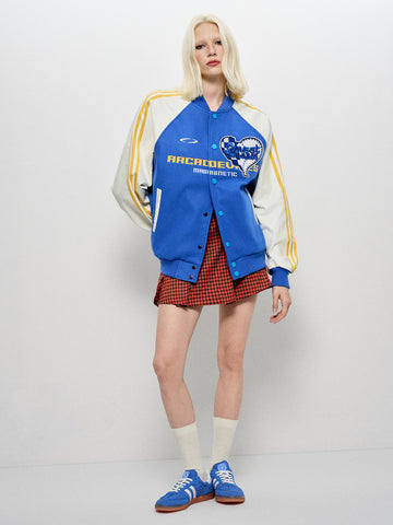 Heart Gamer Varsity Jacket - Electric Blue