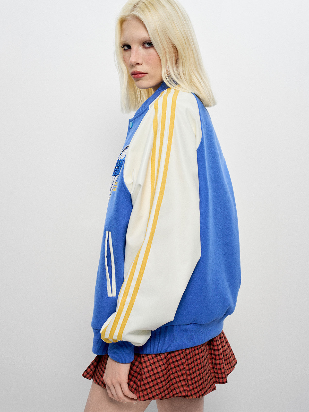 Heart Gamer Varsity Jacket - Electric Blue