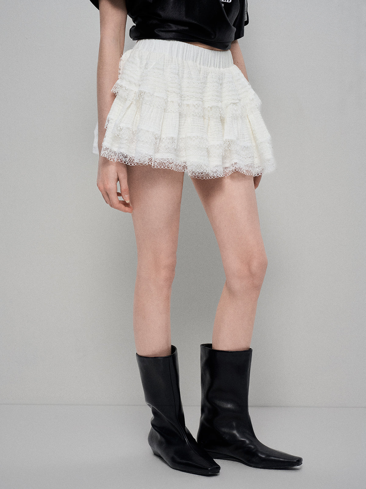 Deflated Tutu Skirt - Cloud White