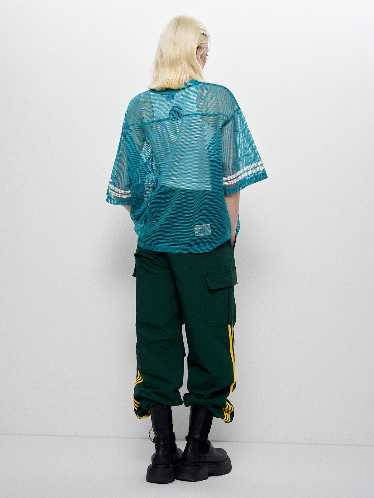 Sheer Varsity Mesh Tee - Acid Green