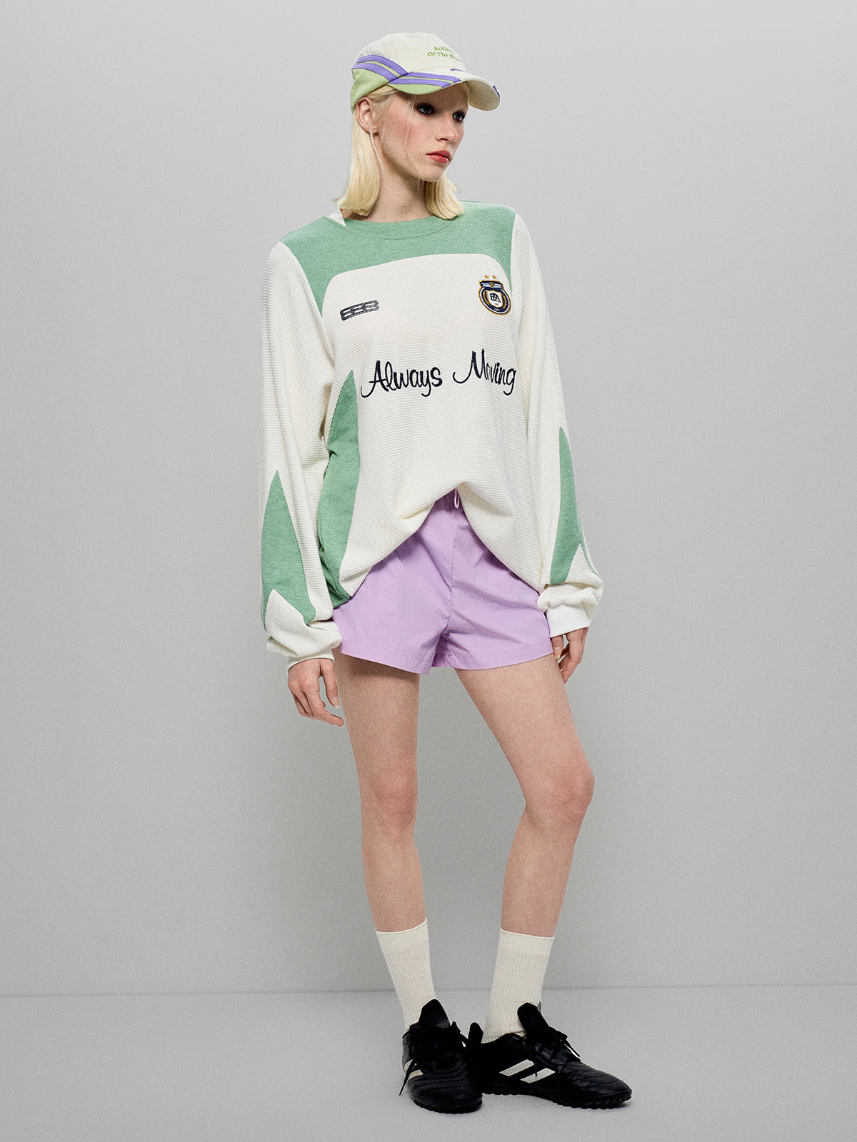 Color-Block Sweatshirt -  Mint & White