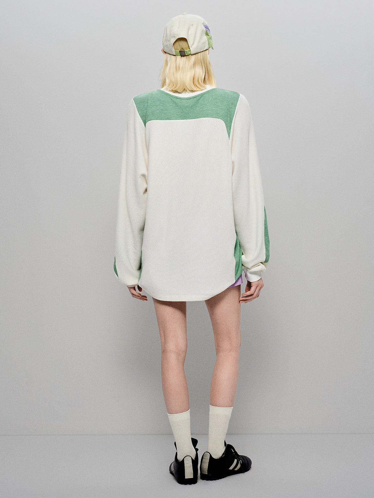 Color-Block Sweatshirt -  Mint & White