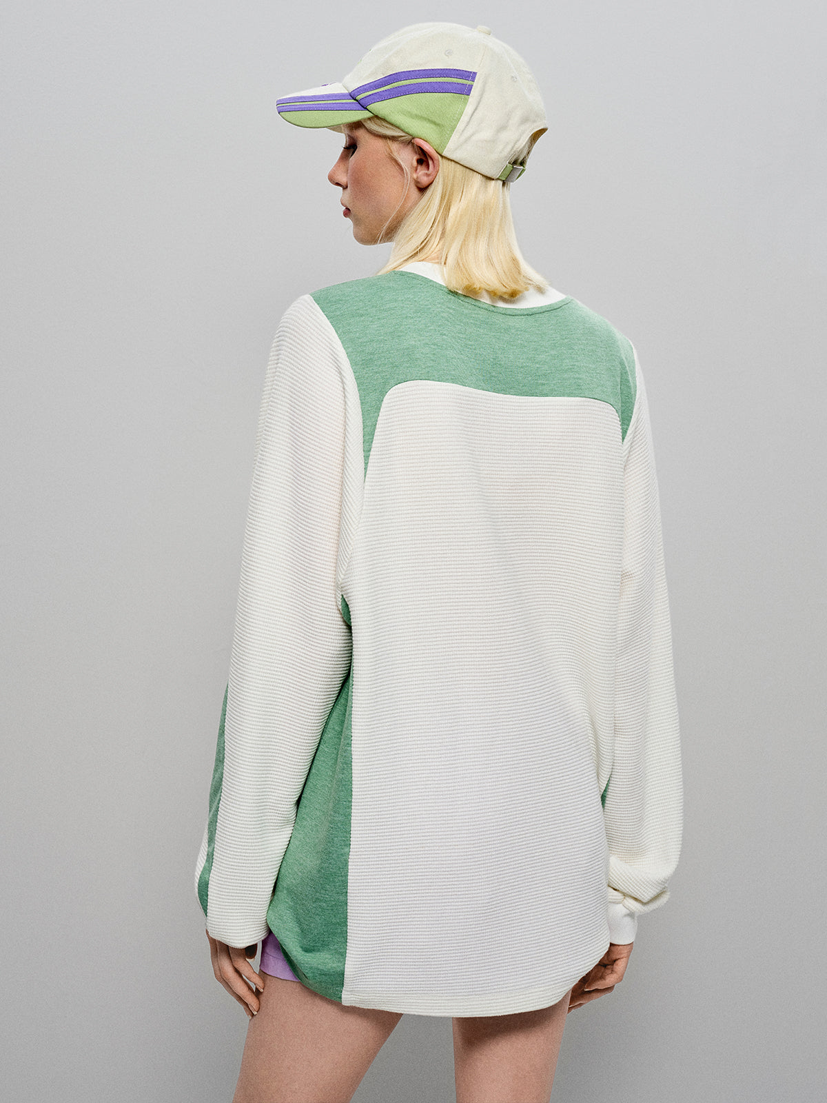 Color-Block Sweatshirt -  Mint & White