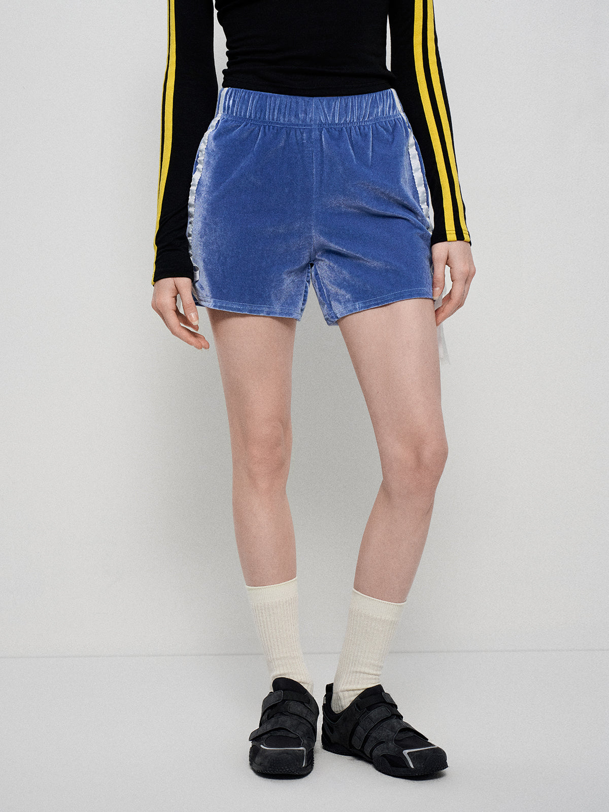 Velvet Ribbon Shorts - Sapphire Pile