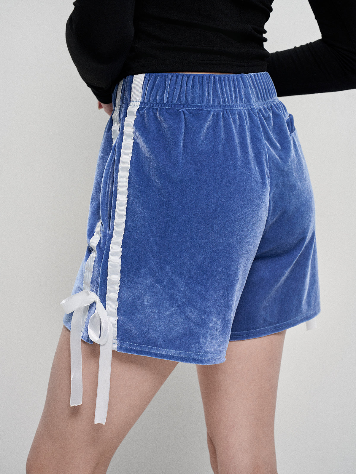 Velvet Ribbon Shorts - Sapphire Pile