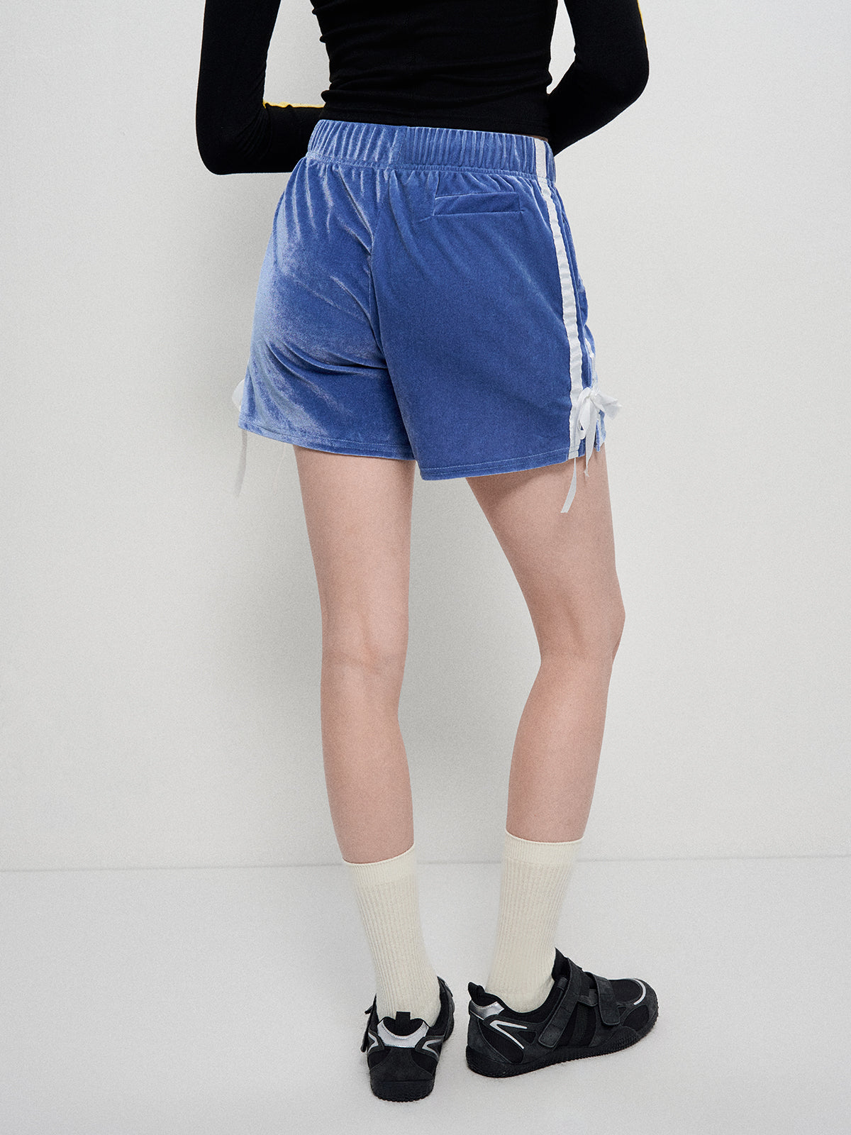 Velvet Ribbon Shorts - Sapphire Pile