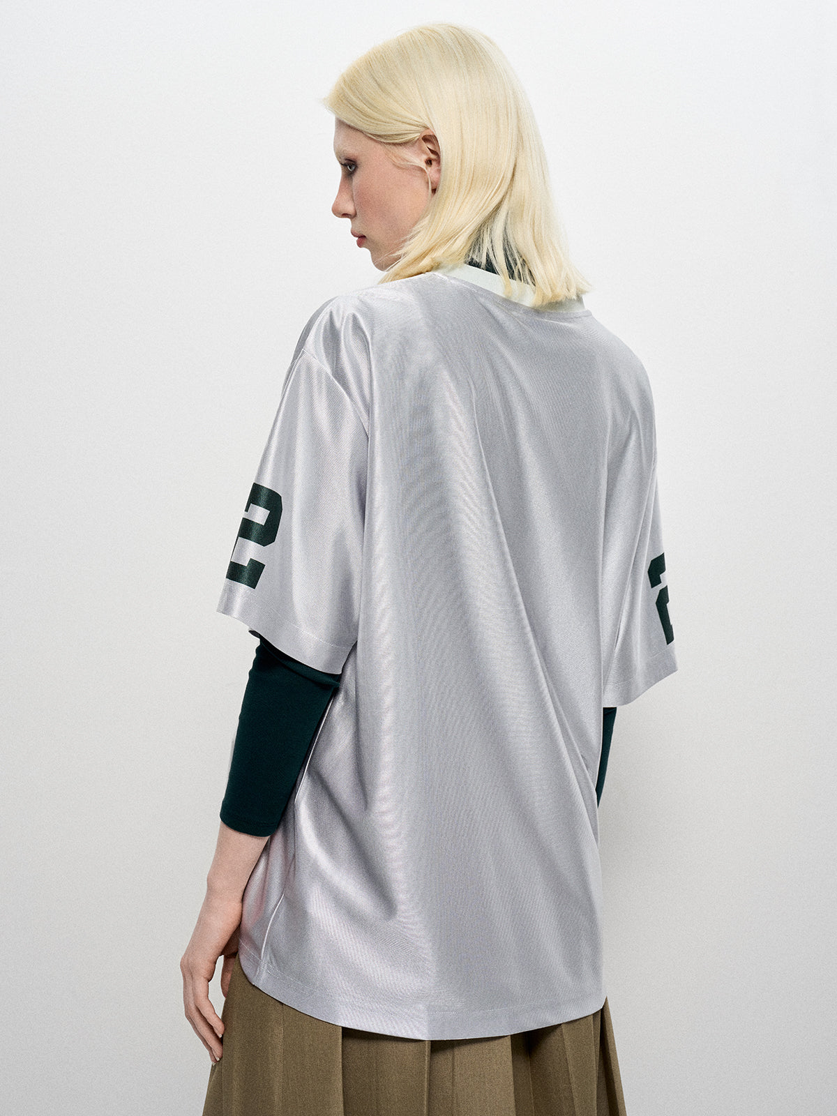 Fruit Jam Jersey Tee - Silver & Olive