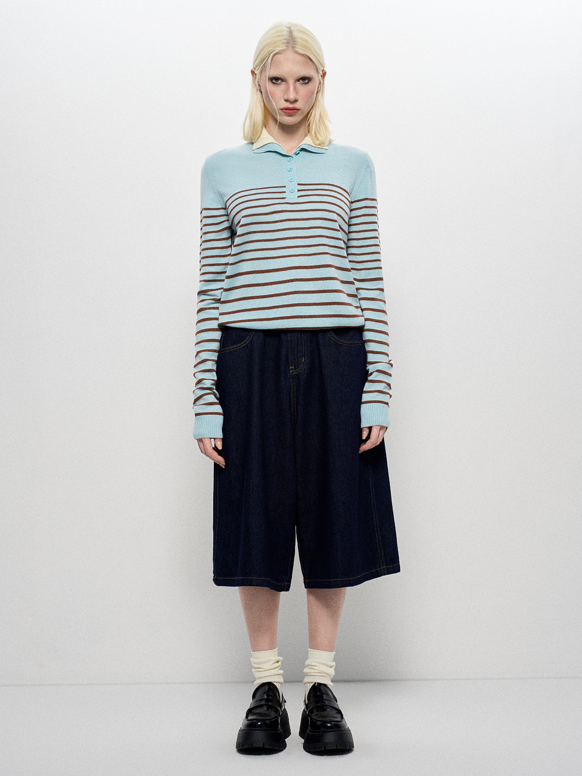 Fake It Till U Knit Sweater - Baby Blue