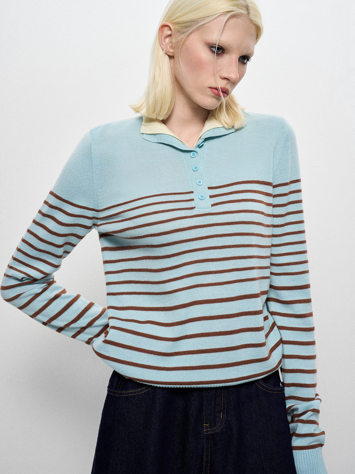 Fake It Till U Knit Sweater - Baby Blue