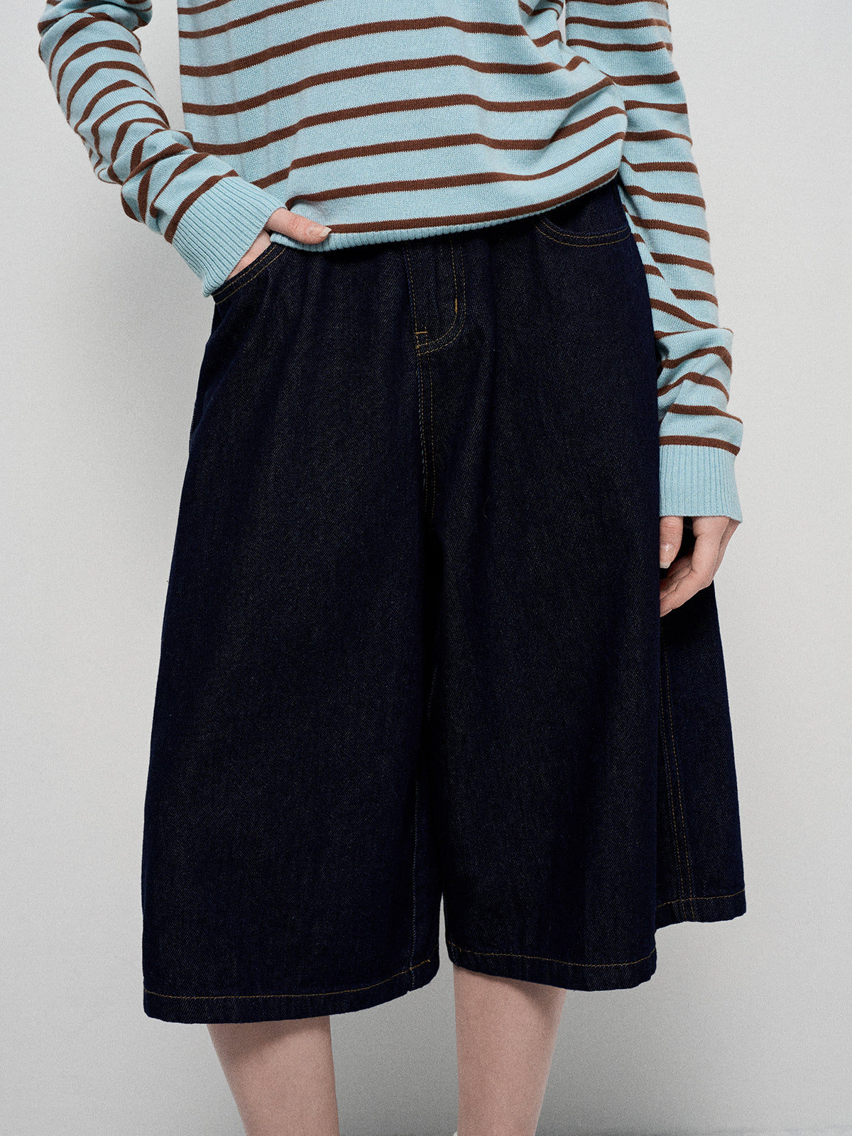 Metro Breeze Midi Jeans - Denim Haze