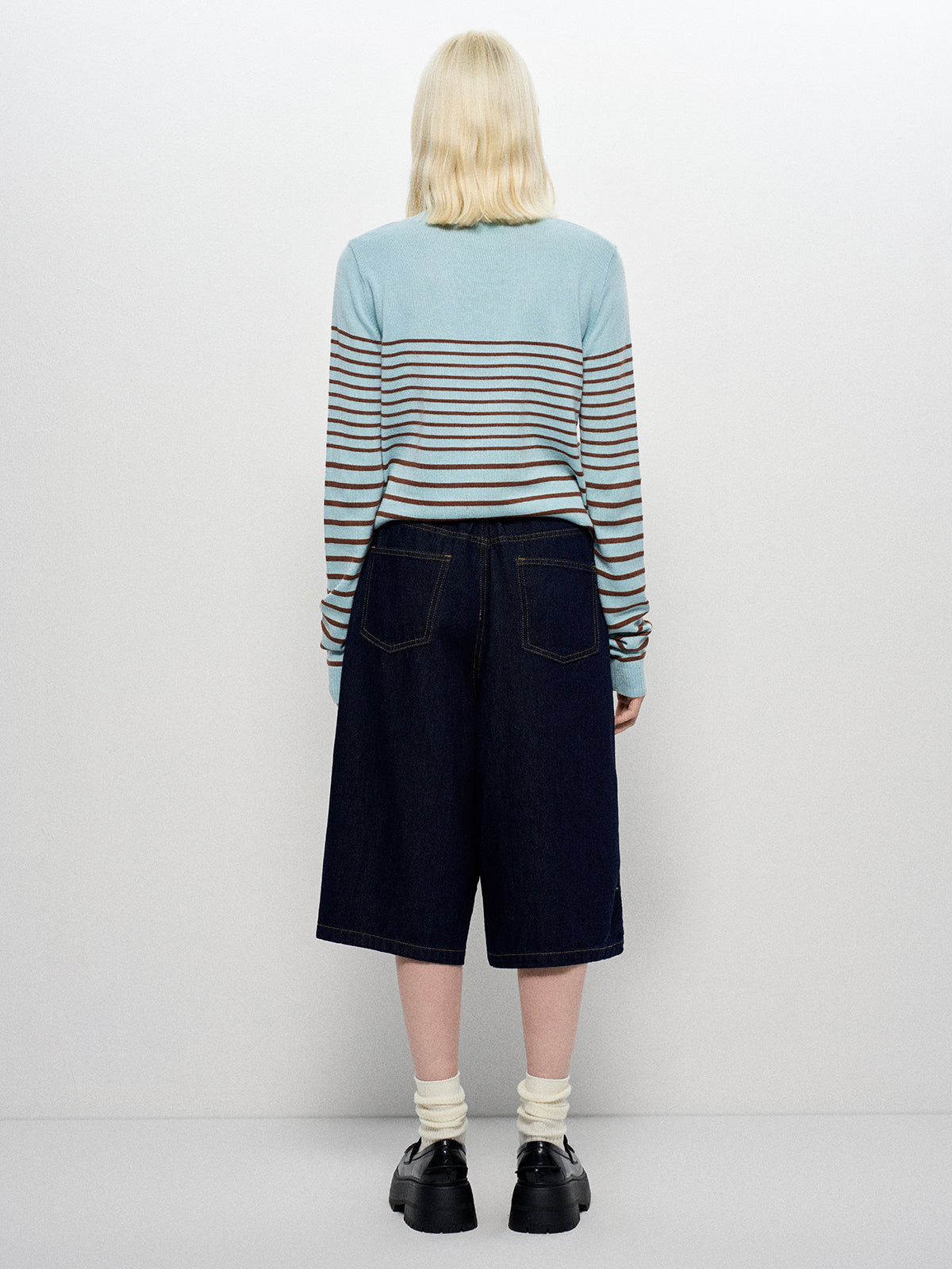 Fake It Till U Knit Sweater - Baby Blue