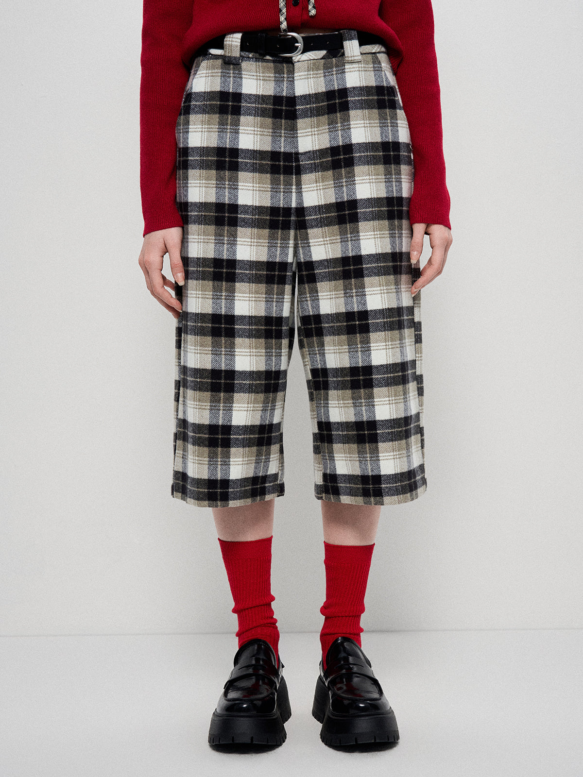 Gridlock Capri Pants - Sandstone Check