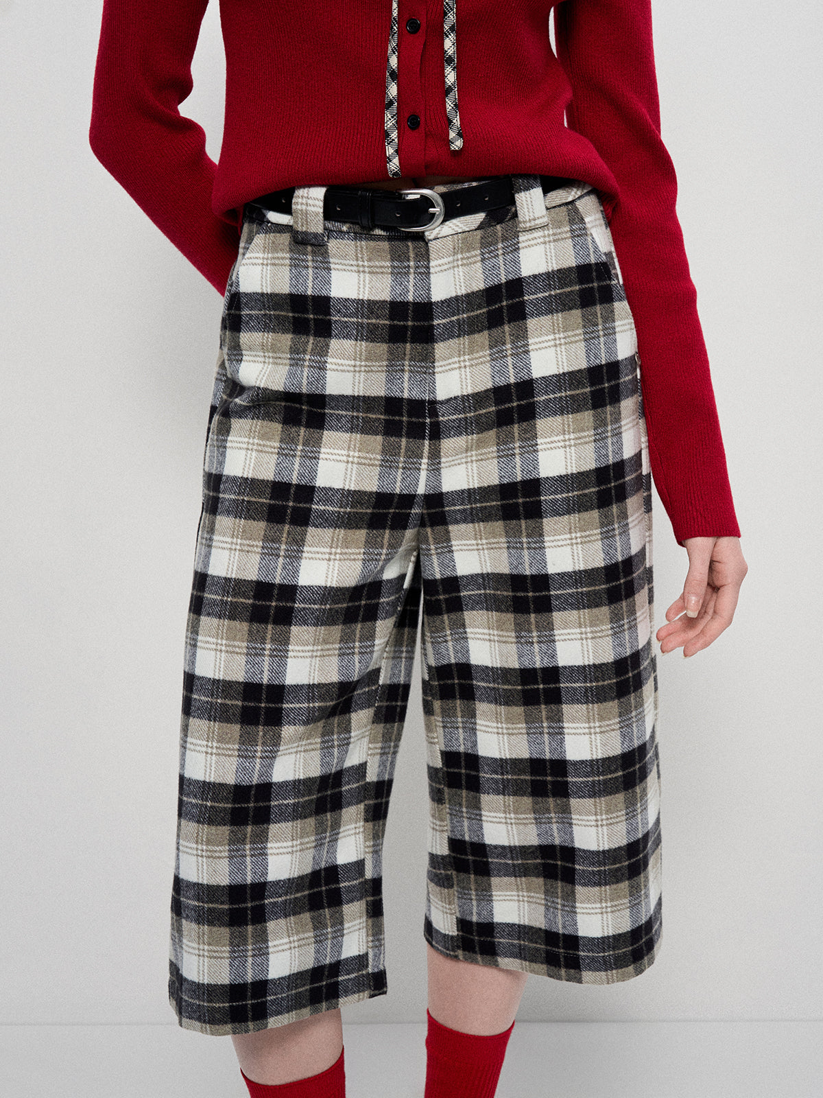 Gridlock Capri Pants - Sandstone Check