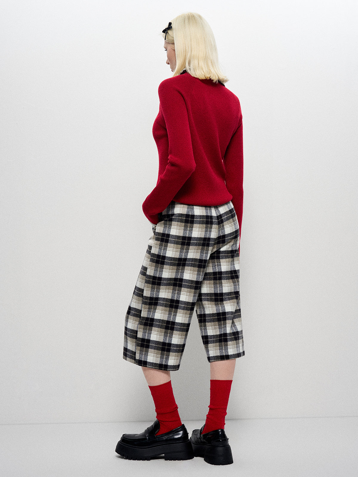 Gridlock Capri Pants - Sandstone Check