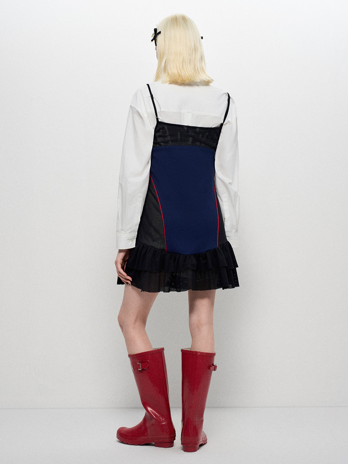 Cheer Captain 86 Mesh Dress - Navy Noir